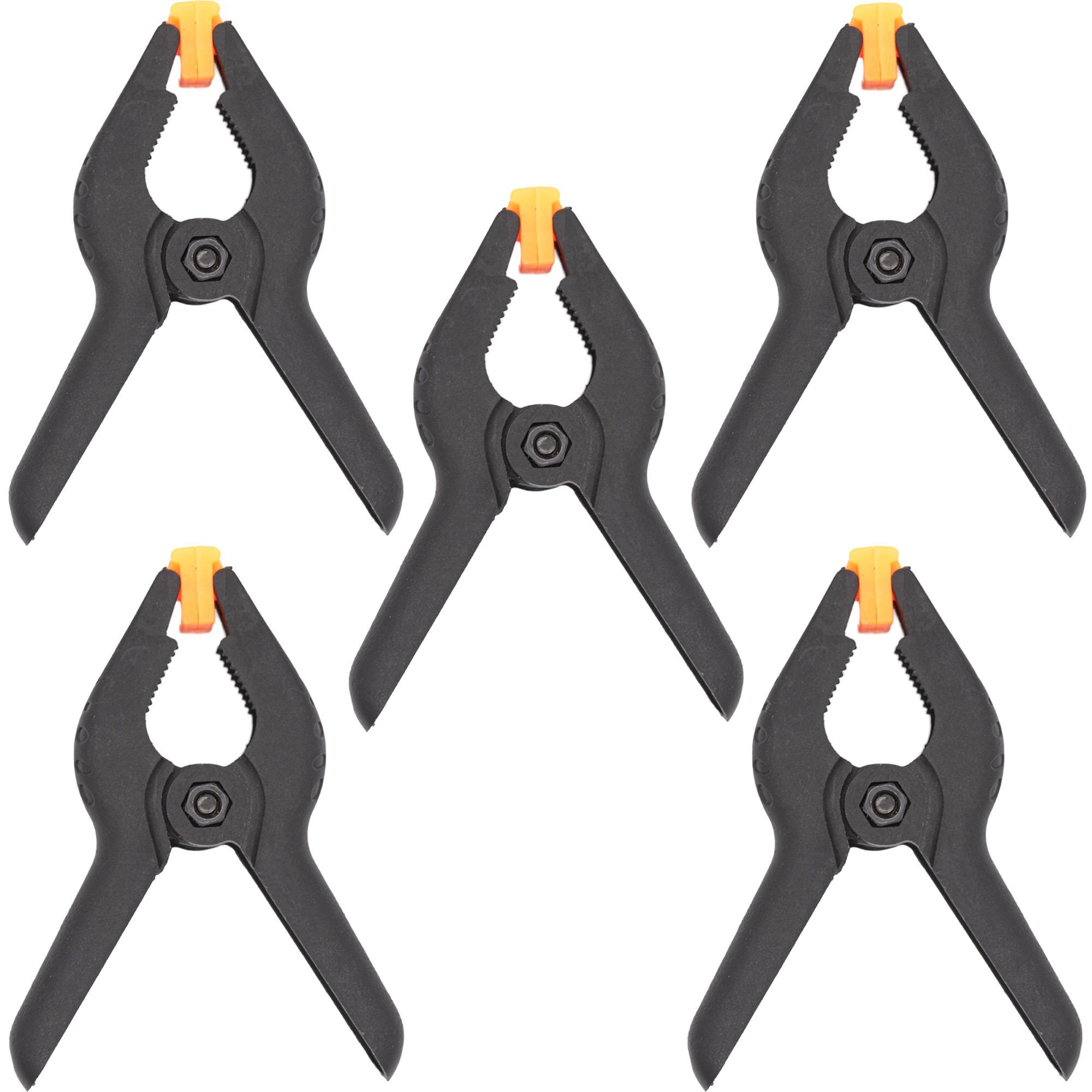 BENSON Schraubstock 5x Federklemme Klemmzwinge Leimklemme Leimzwinge, 5-St., Feder, Klemme, Zwinge, Klammer, Set