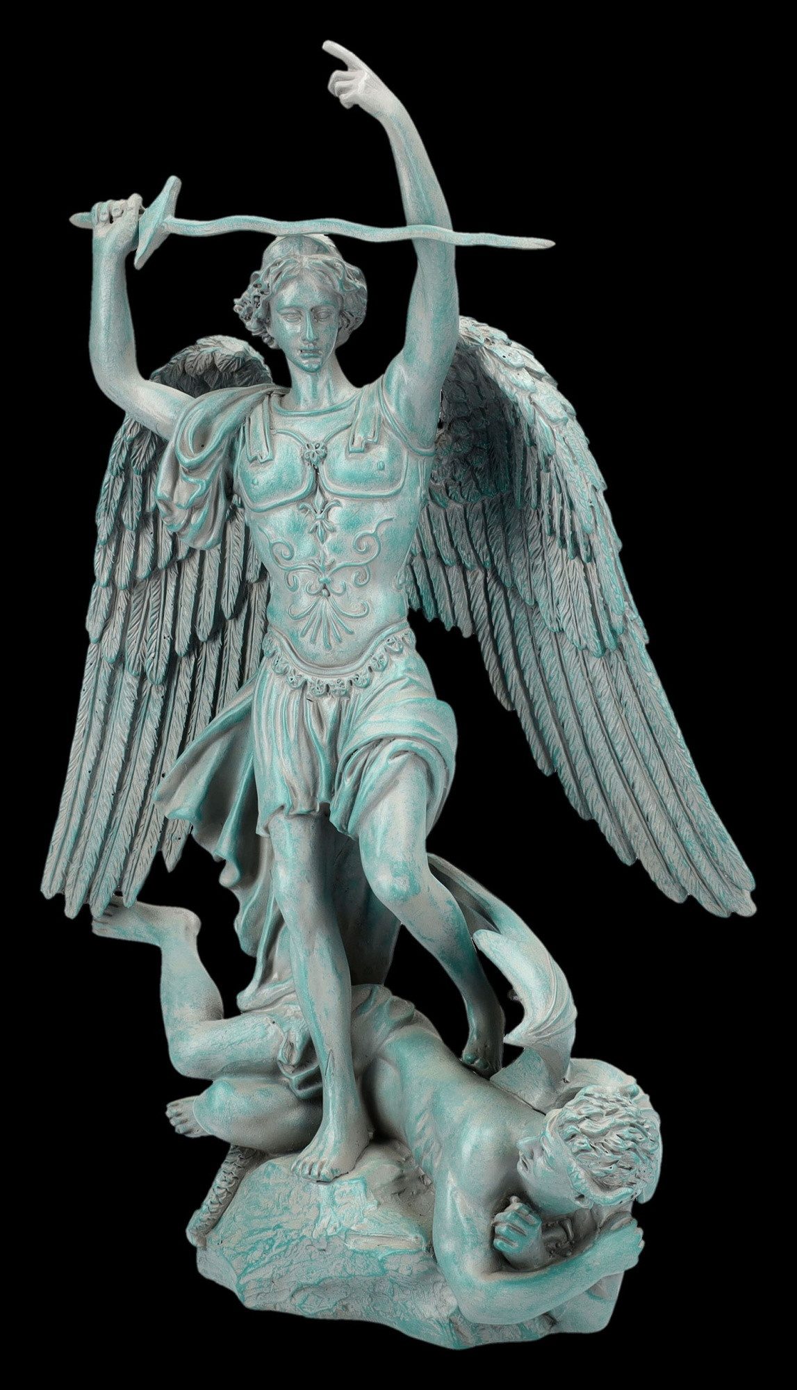 Figuren Shop GmbH Dekofigur Erzengel Michael Figur – Triumph über das Böse Statue 24,5cm Dekofigur