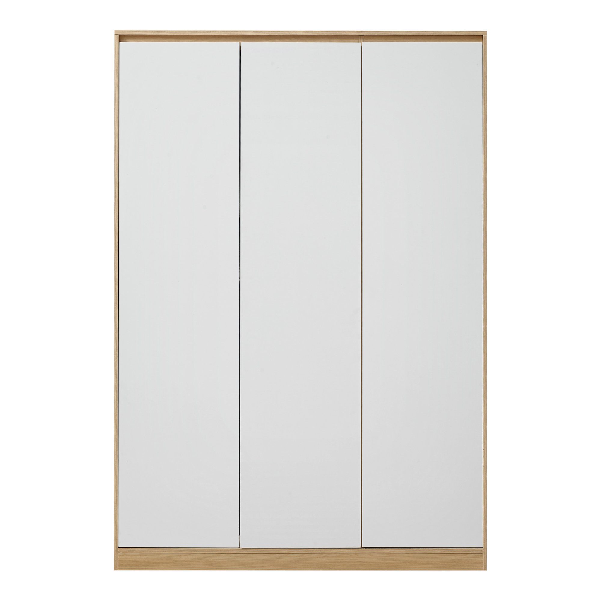 en.casa Kleiderschrank »Bastheim« 3 Türen, 1 Stange, 4 Fächer 176x120x52 cm Eiche / Weiß – Bild 5 von 5