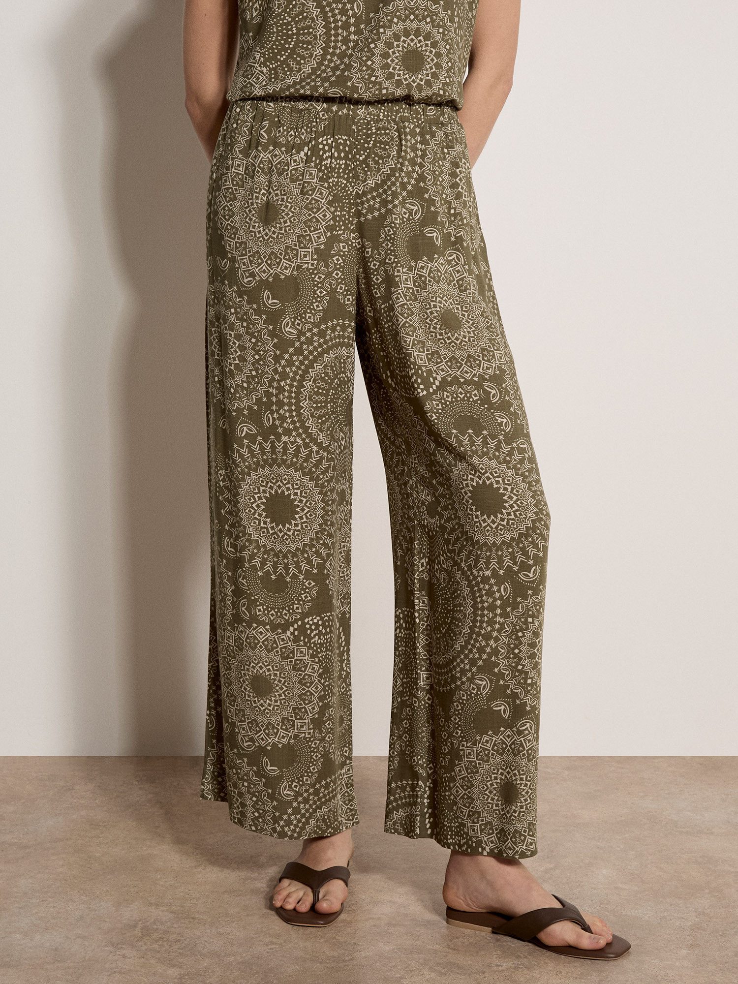 Apricot Stoffhose Kaleidoskop-Print-Webhose Elastischer Bund günstig online kaufen