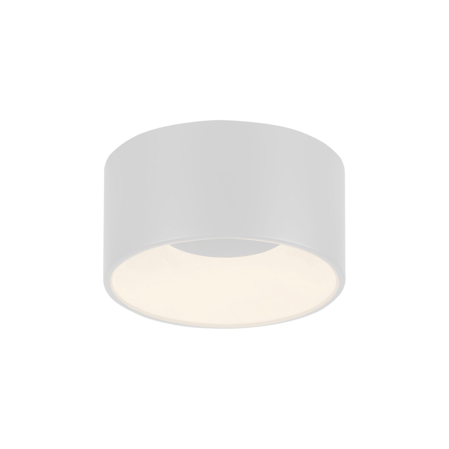 Licht-Erlebnisse Deckenleuchte DOKKUM, LED fest integriert, Warmweiß, LED Eisen rund D: 16 cm Weiß 3000 K warmweiß 1500 lm Modern