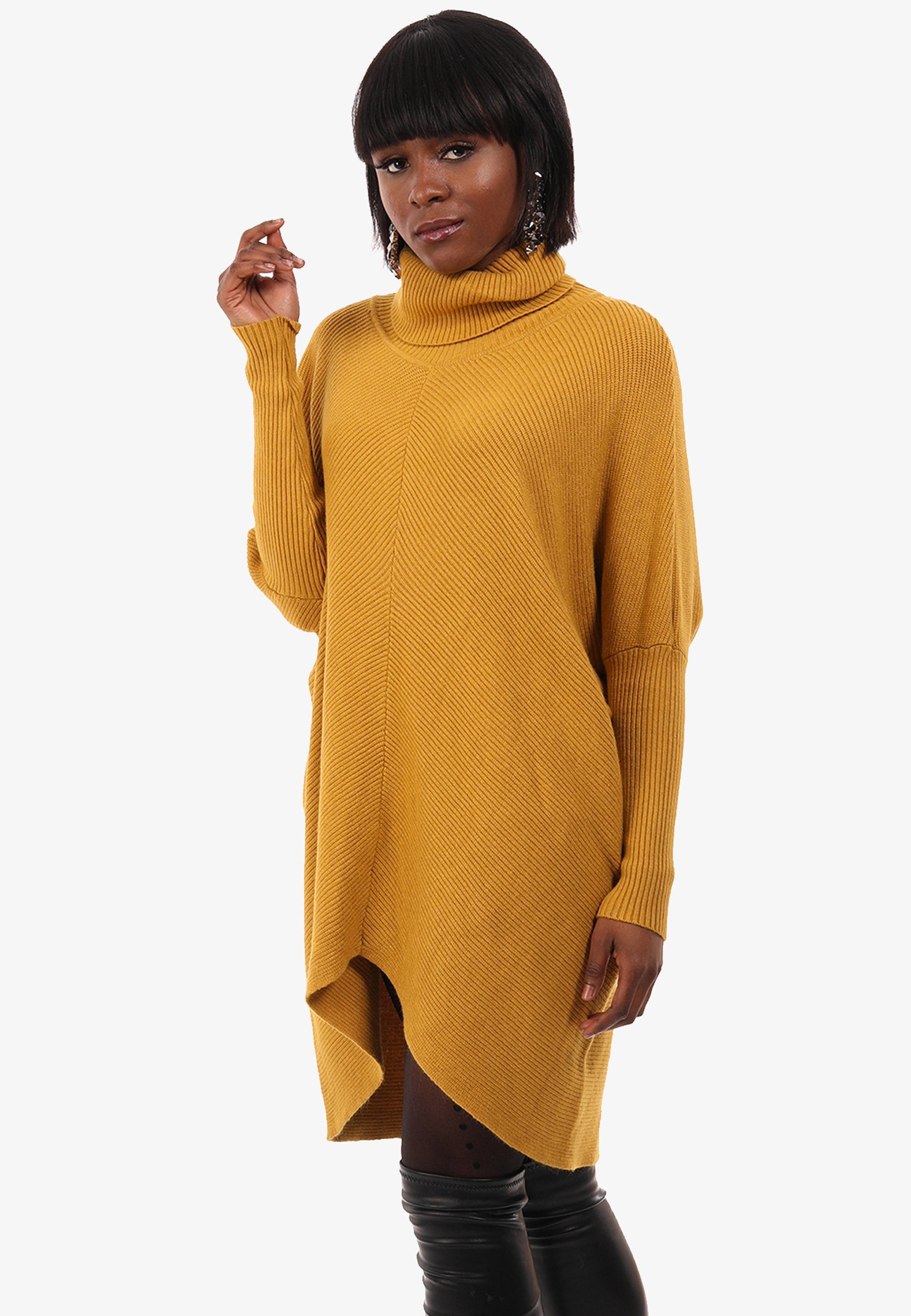 YC Fashion & Style Longpullover „Made in Italy – Oversize-Strickpullover mit Rollkragen“ (1-tlg) in Unifarbe, mit überschnittenen Schultern