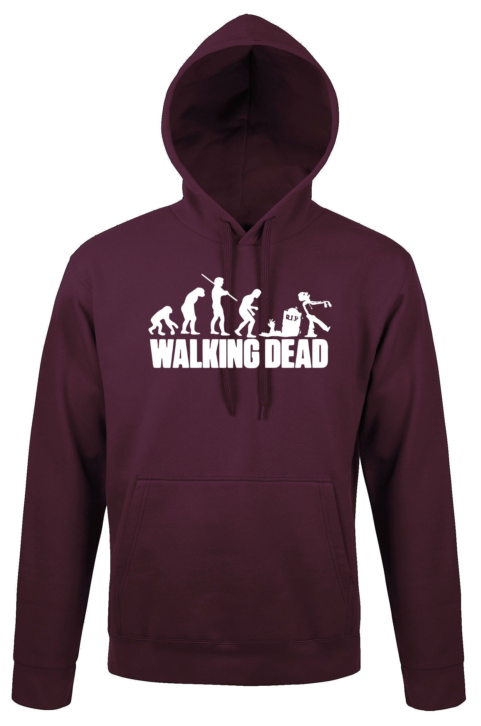 Youth Designz Kapuzenpullover Walking Dead Herren Hoodie Pullover mit trendigem Zombie Serien Motiv Burgund