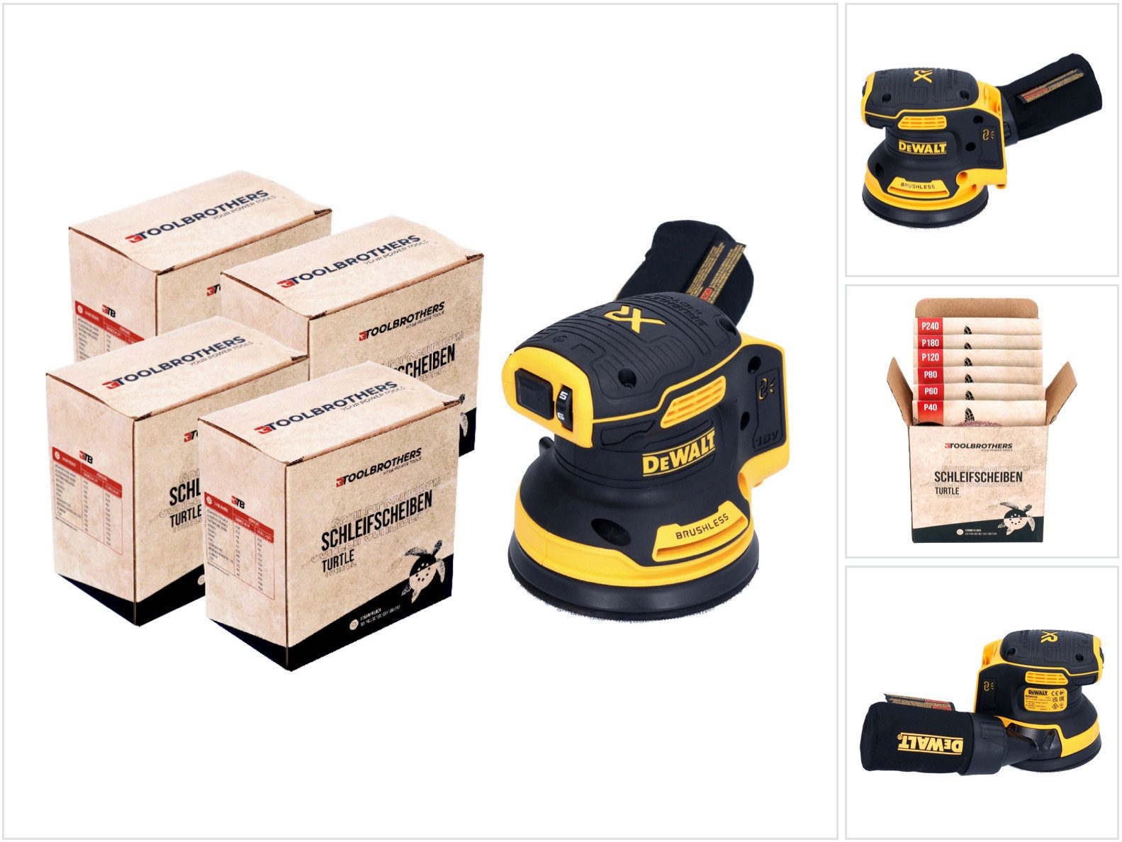 DeWalt Exzenterschleifer DCW 210 N Akku Exzenterschleifer 18 V 125 mm Brushless Solo + 4x Tool