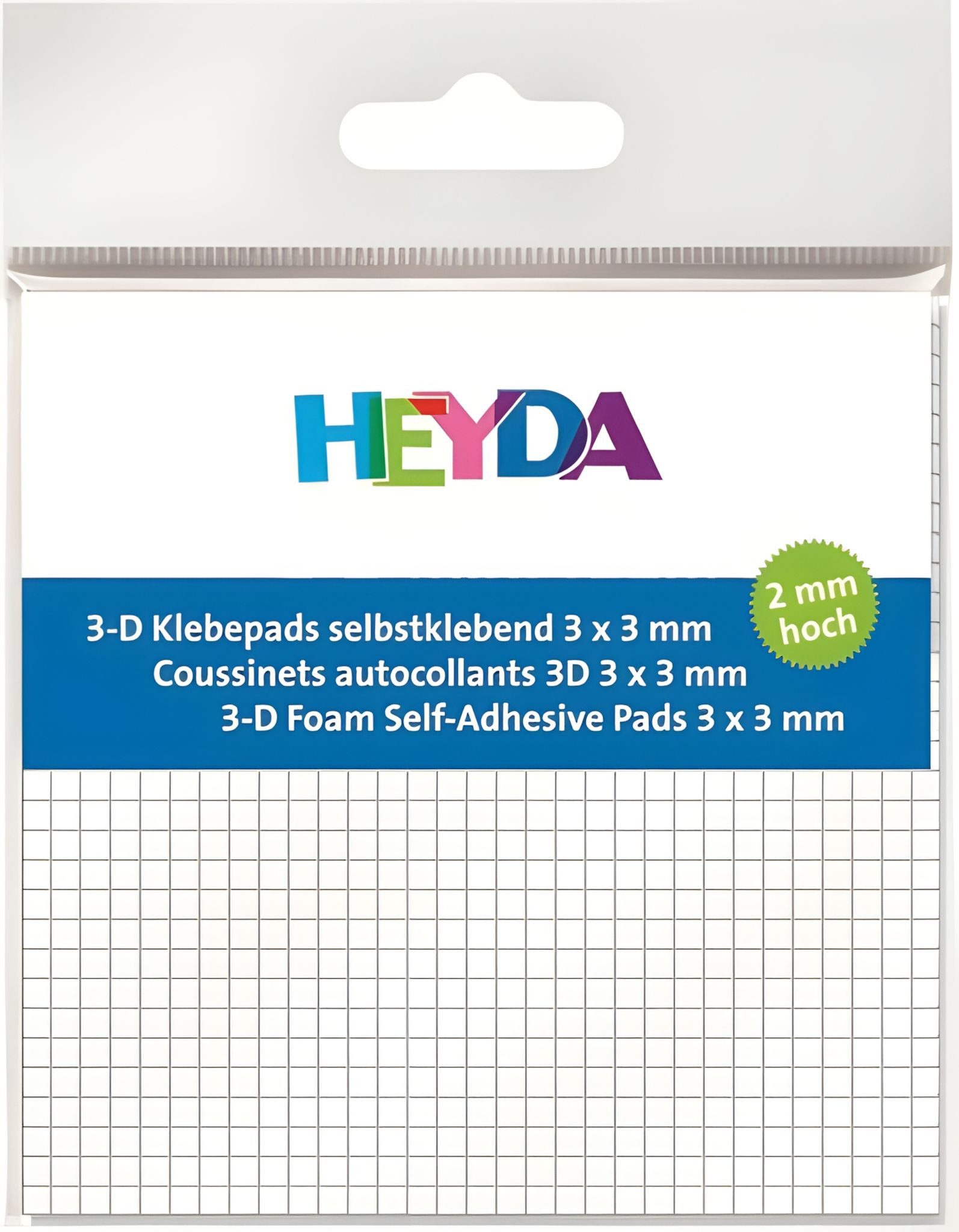 Heyda Klebepad HEYDA 204889005 3D-Klebepads 3 x3 x2 mm weiss