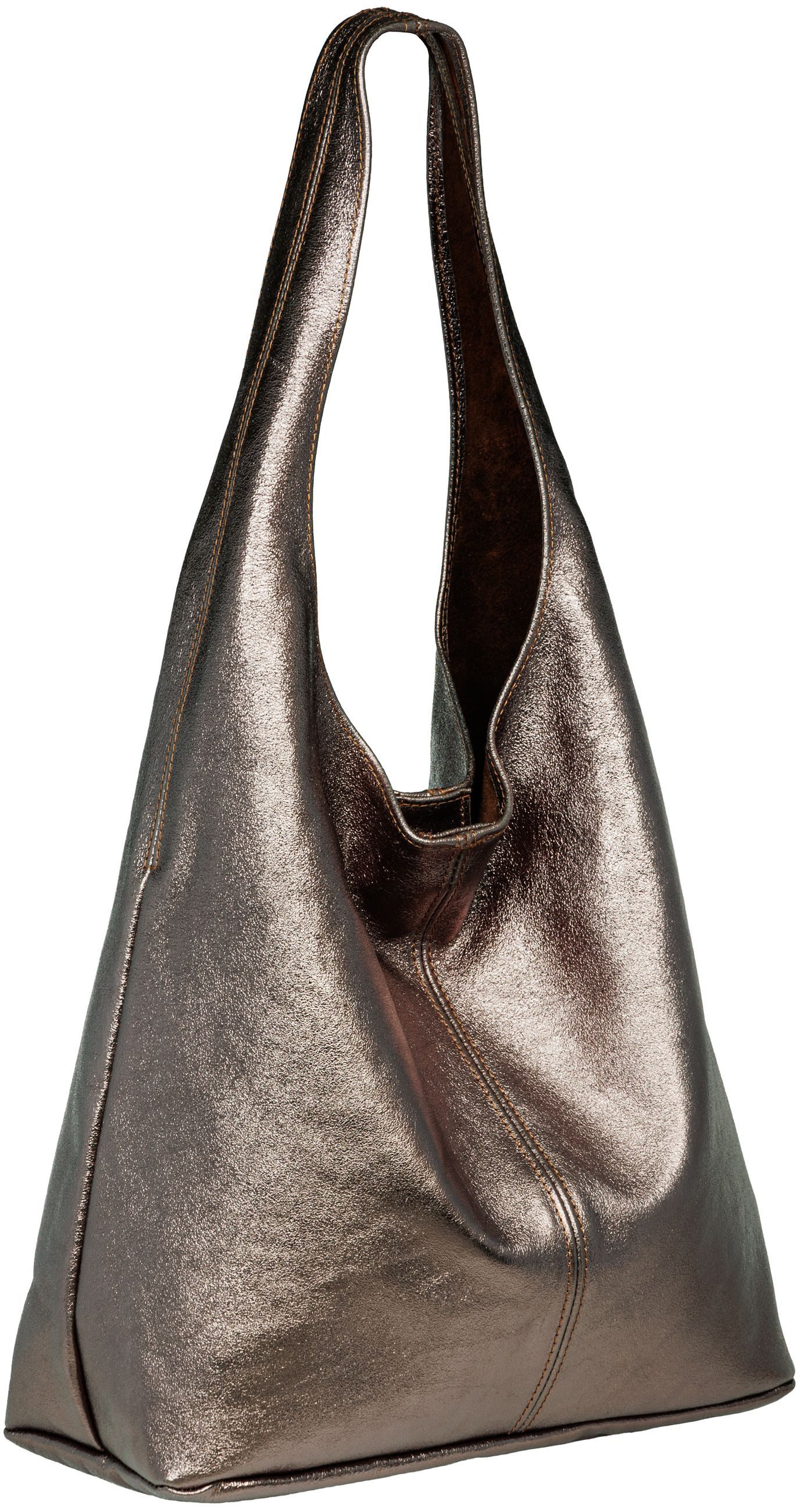 Caspar Schultertasche große Damen Wildleder Tasche Hobo Bag - CLASSIC LINE - Modell No.767, angenehm leicht, ohne Innenfutter, mit Sicherheitsfach, 100% Echtled – Bild 2 von 5