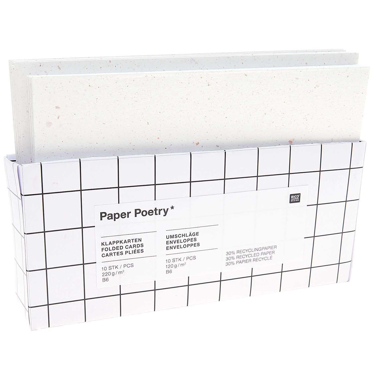Grußkarten Karten und Umschläge B6, Recyclingpapier offwhite