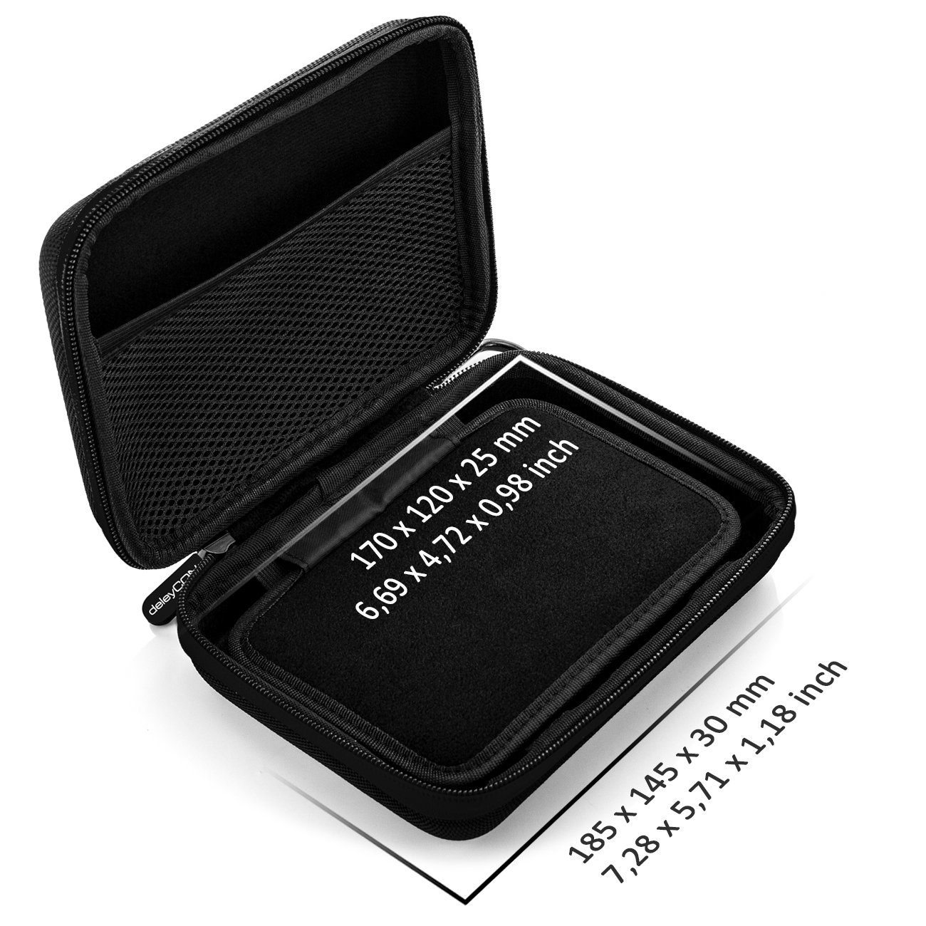 deleyCON Festplattentasche deleyCON Navi Tasche Navi Case Navigationsgerät bis 6,2" Zoll Schwarz