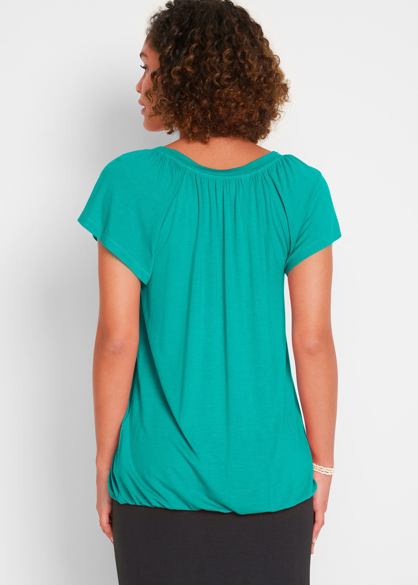 bonprix T-Shirt Ballonform, mit kurzen Flügelärmeln, mit Gummibund am Saum günstig online kaufen