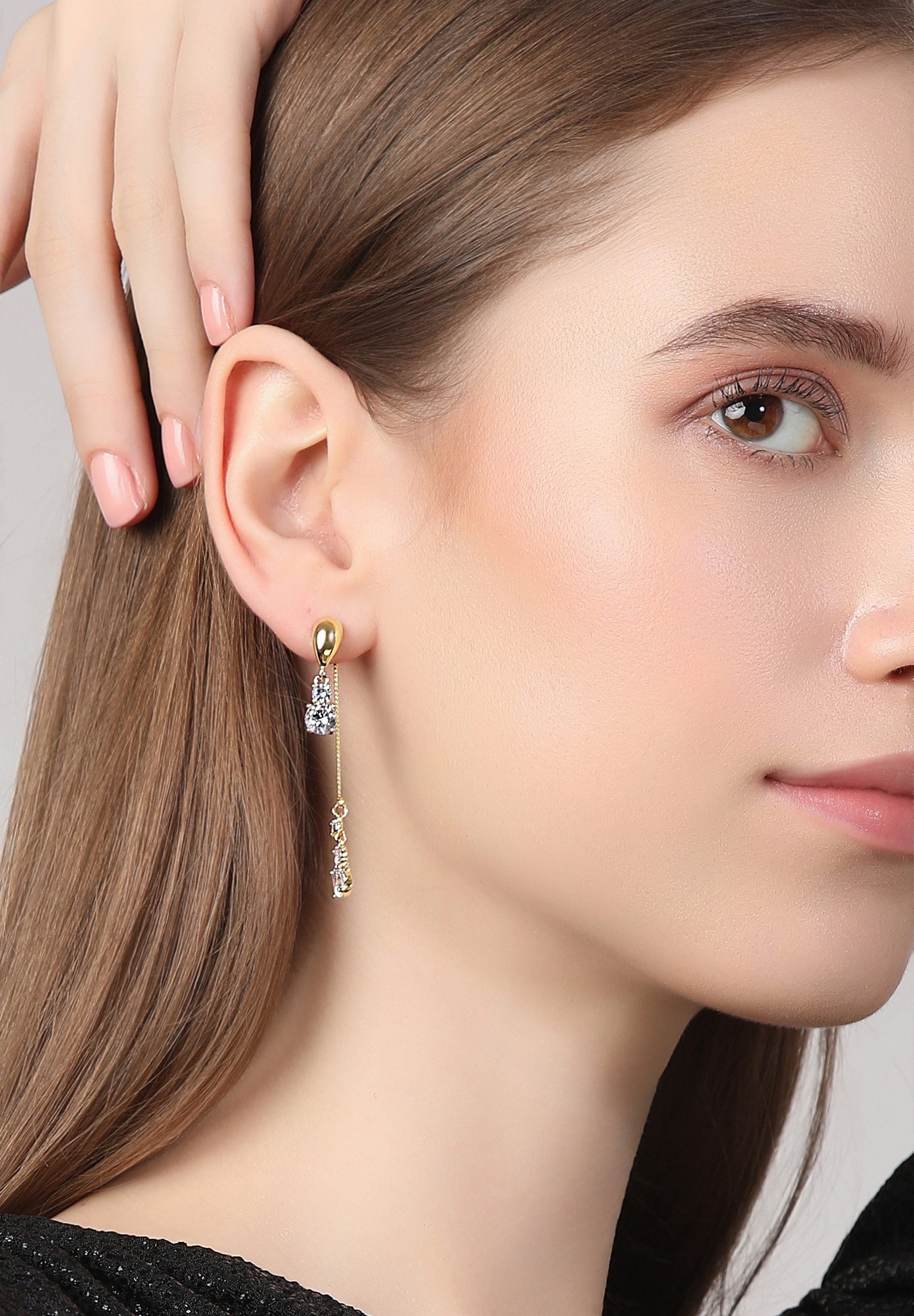 MISH Paar Ohrhänger Periwinkle, Silberner Magnetverschluss, weiße Perle