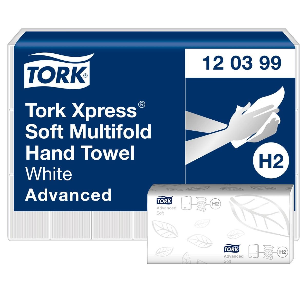 TORK Papierhandtuch Papierhandtücher 120399 Xpress® H2 Advanced Interfold-Falzung 2-lagig