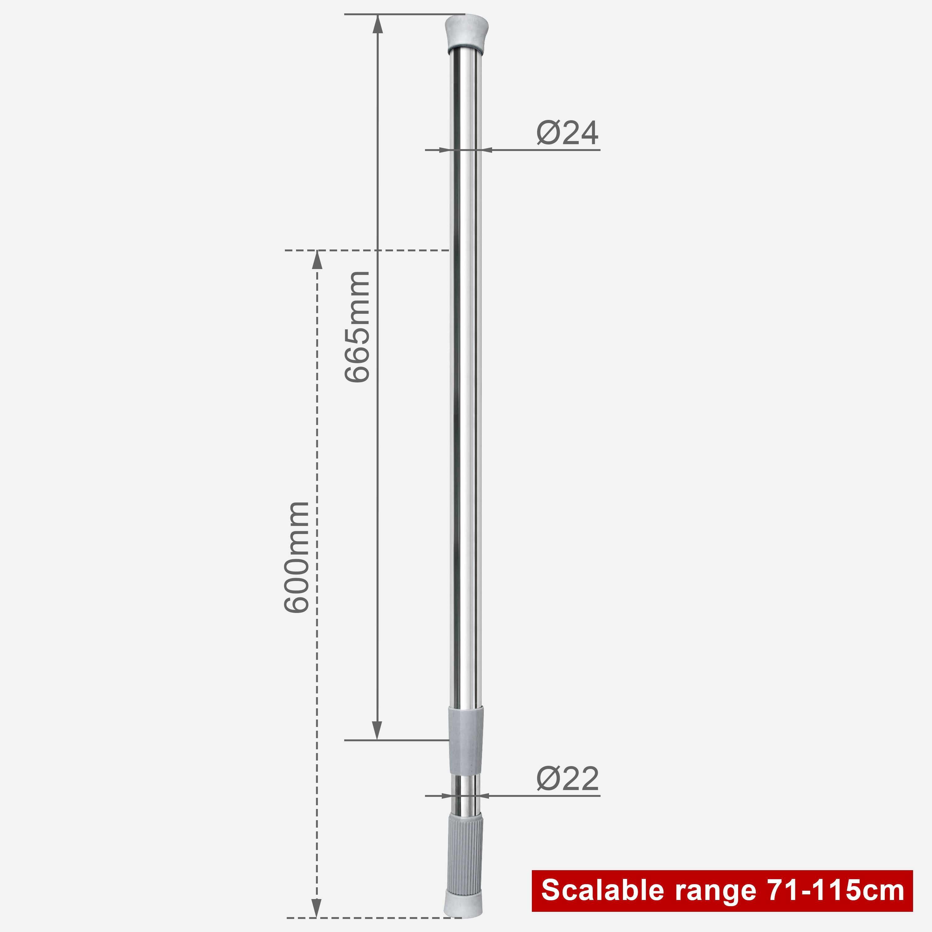 Euroshowers GmbH Duschvorhangstange Teleskopstange aus Edelstahl, ausziehba günstig online kaufen