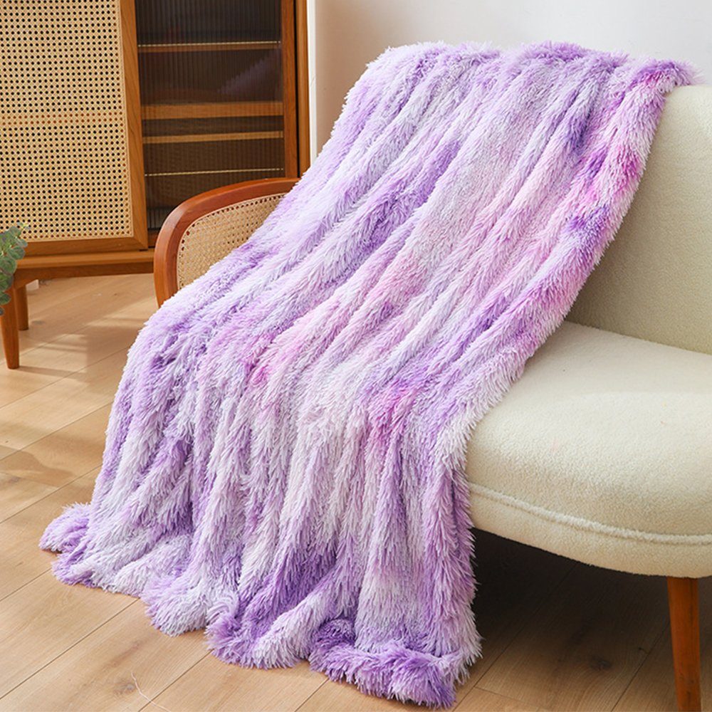 Kuscheldecke, mit Violett Decke, Langen Haaren, Flauschige zggzerg Wohndecke Wendedecke