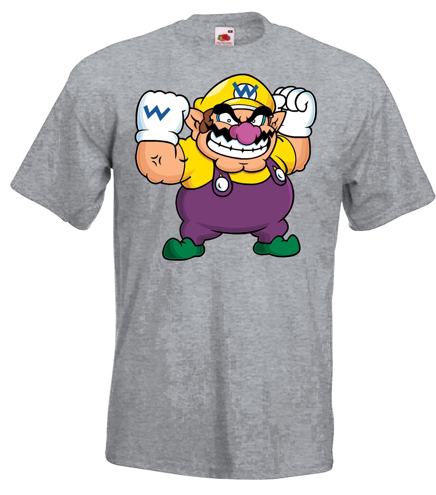 Youth Designz T-Shirt Wario Herren Shirt mit trendgiem Gaming Motiv Grau