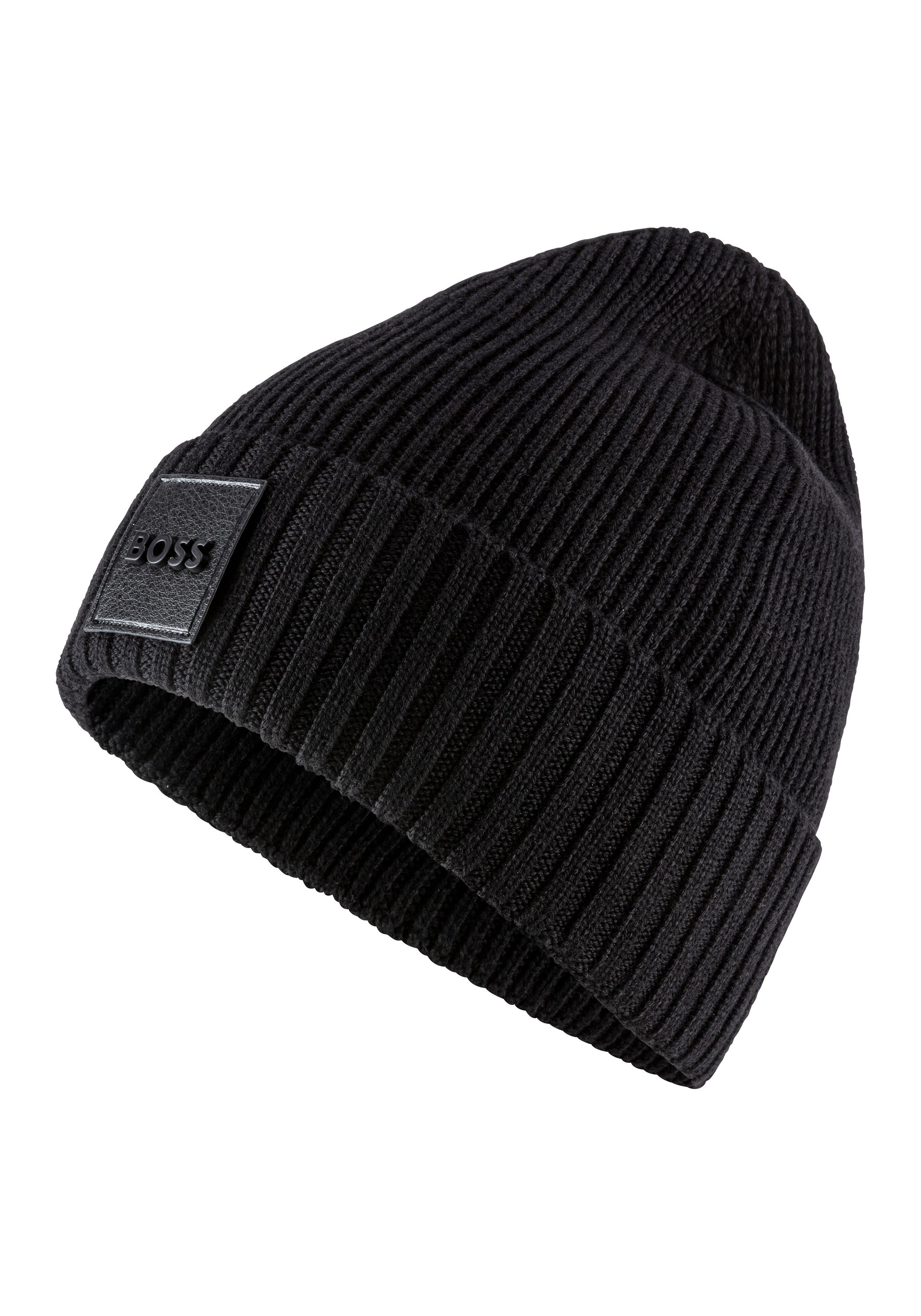 BOSS Beanie Flavio aus Rippenstrick günstig online kaufen