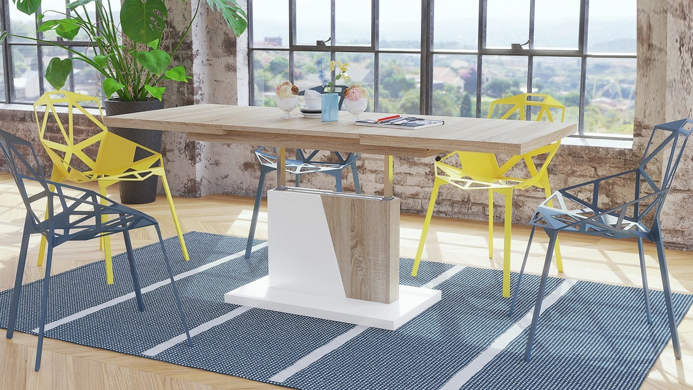 Mazzoni Couchtisch Grand Noir Sonoma Eiche günstig online kaufen