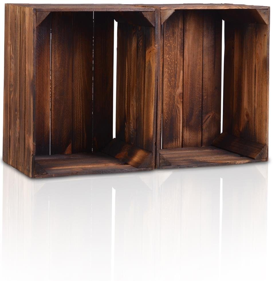 CHICCIE Holzkiste Regale Dunkel Geflammt 50x40x30cm günstig online kaufen