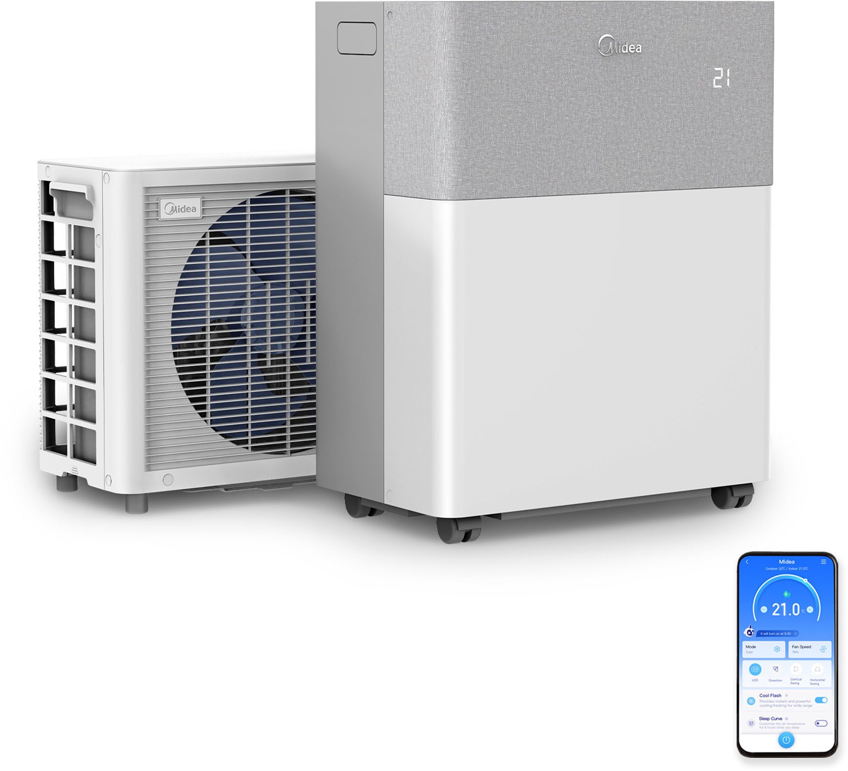 Midea Klimagerät PortaSplit, 4-in-1 mobile Klimaanlage, Kühlen, Heizen, etc günstig online kaufen