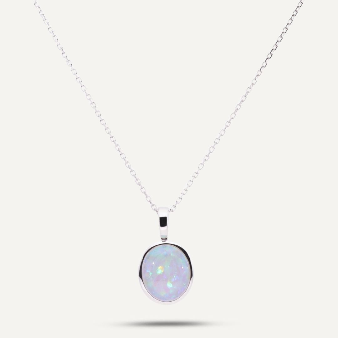 Sogni d'oro Кулоны mit Kristallopal ca. 4,00 ct, Weißgold 375