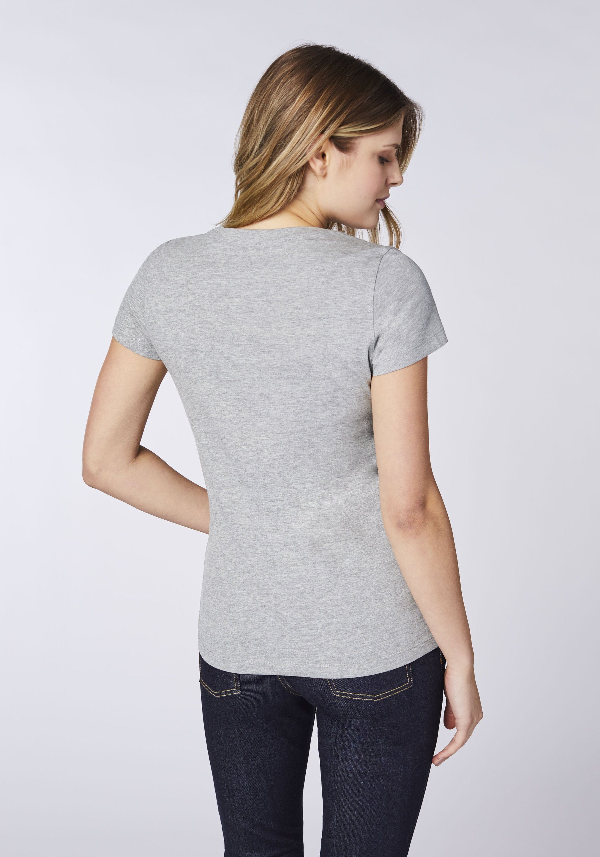 Gray mit Power Oklahoma Print Print-Shirt Melange 17-4402M Neutral Jeans Girl