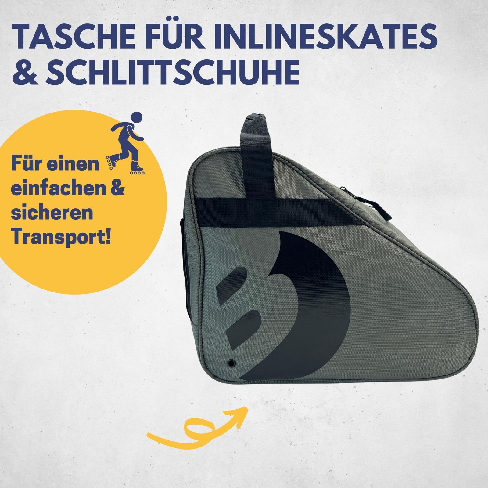 mit Schlittschuhe, Trageriemen I verstellbarem Rollschuhtasche Sporttasche Schlittschuhe Schlittschuhtasche für I Inliner-Tasche Best taupe große Tasche und Inlineskates Sporting I Tasche