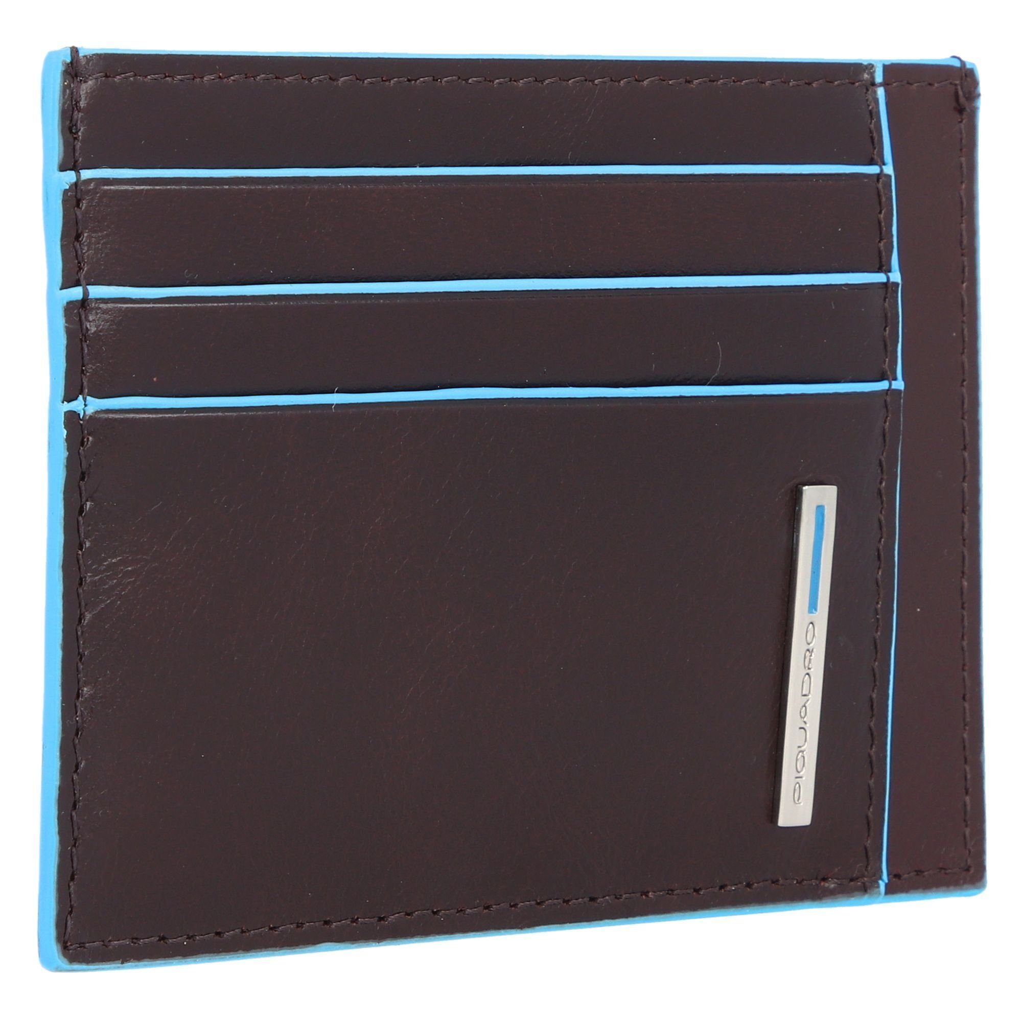 Blue Etui Leder Piquadro mahogany Square,