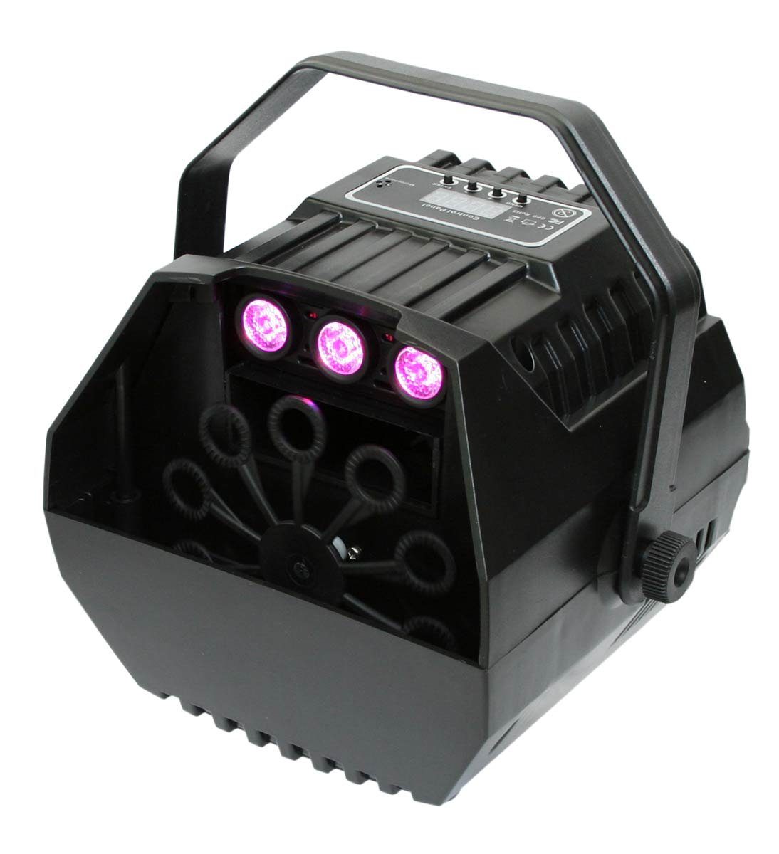 E-Lektron Seifenblasenmaschine B102 Seifenblasenmaschine mit LED Beleuchtung, inkl. Fernbedienung für Maschine und Lichteffekt