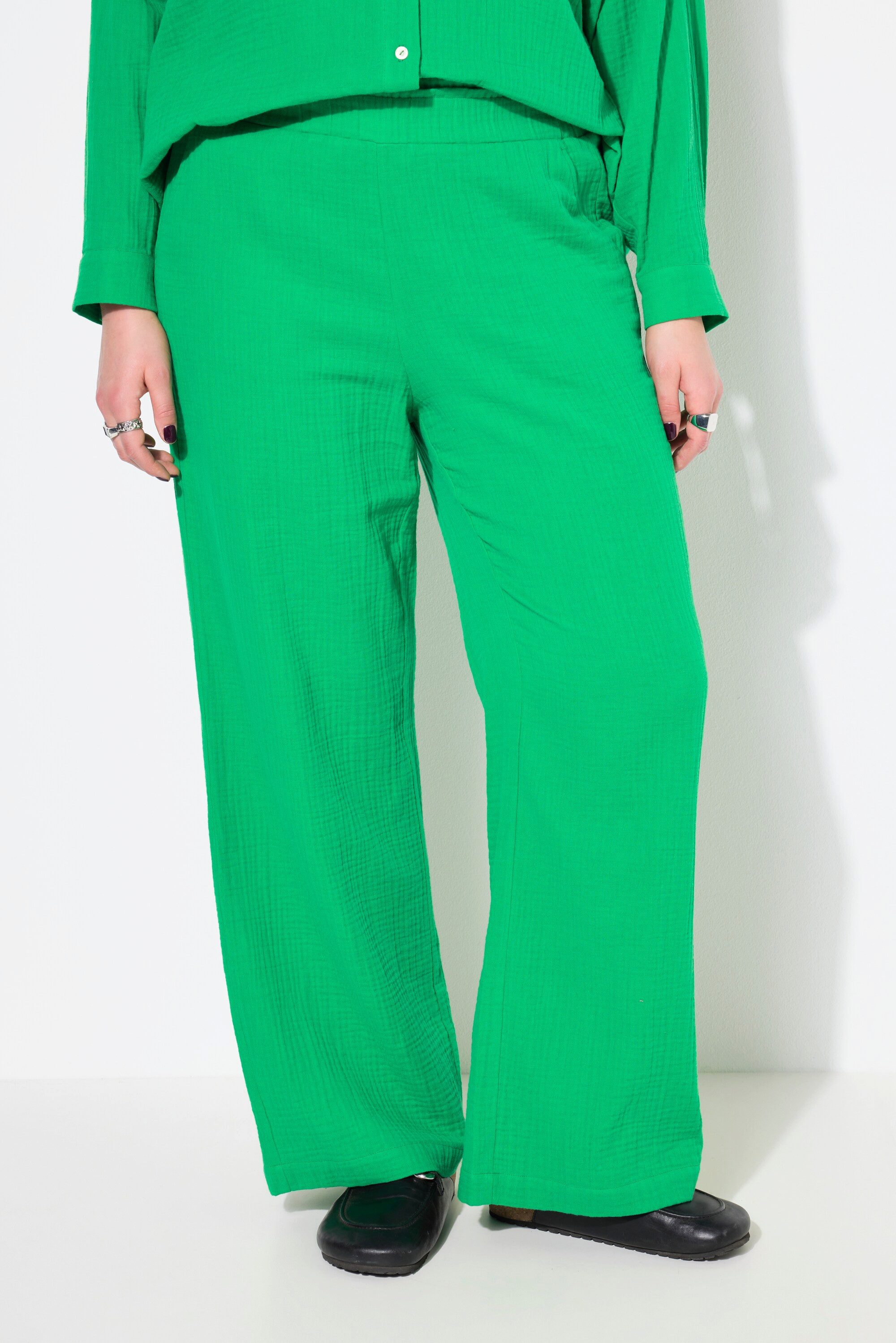 Studio Untold Schlupfhose Hose wide Legs Musselin Elastikbund günstig online kaufen