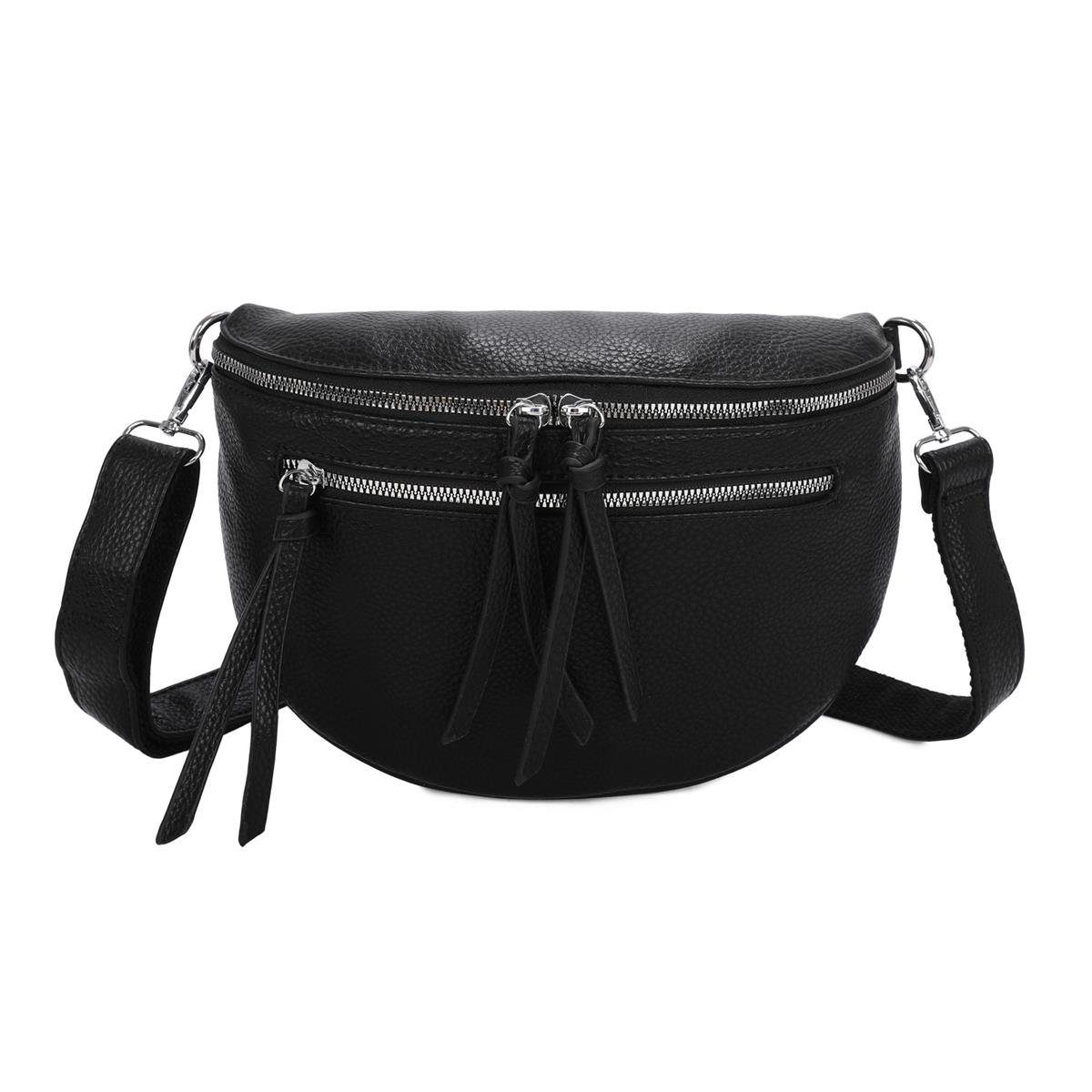 ITALYSHOP24 Bauchtasche Damen Gürteltasche Hüfttasche Bodybag Handytasche, als Schultertasche, CrossOver, Umhängetasche tragbar
