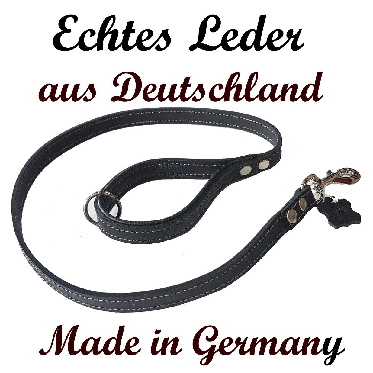 Activity4Dogs Hundeleine für große Hunde Leder, 1m, mit gepolsterter Schlaufe, verschiedene Farben, Made in Germany