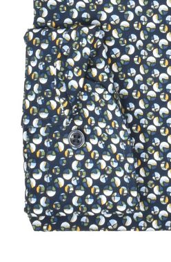 MARVELIS Businesshemd Businesshemd - Modern Fit - Langarm - Muster - Dunkelblau mit Muster
