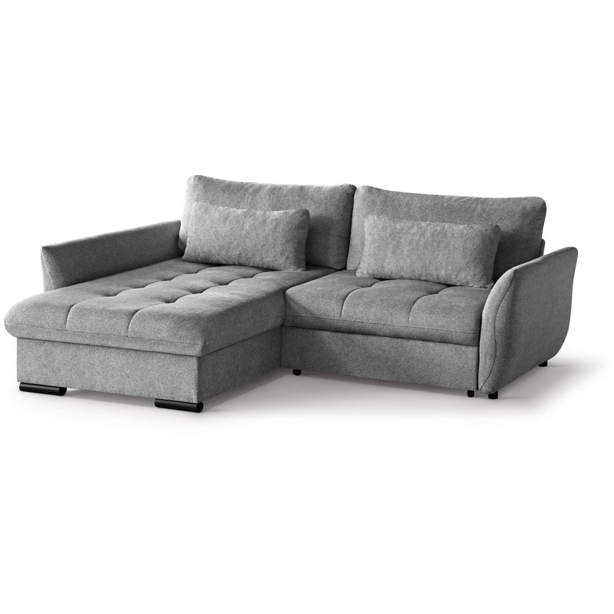 240 inklusive mit Grau stilvoll Ecksofa 06) Wohnzimmerecke, Caro, cm Bettkasten, mit (bubble Sofa, Federkern Corner Relaxfunktion, Beautysofa