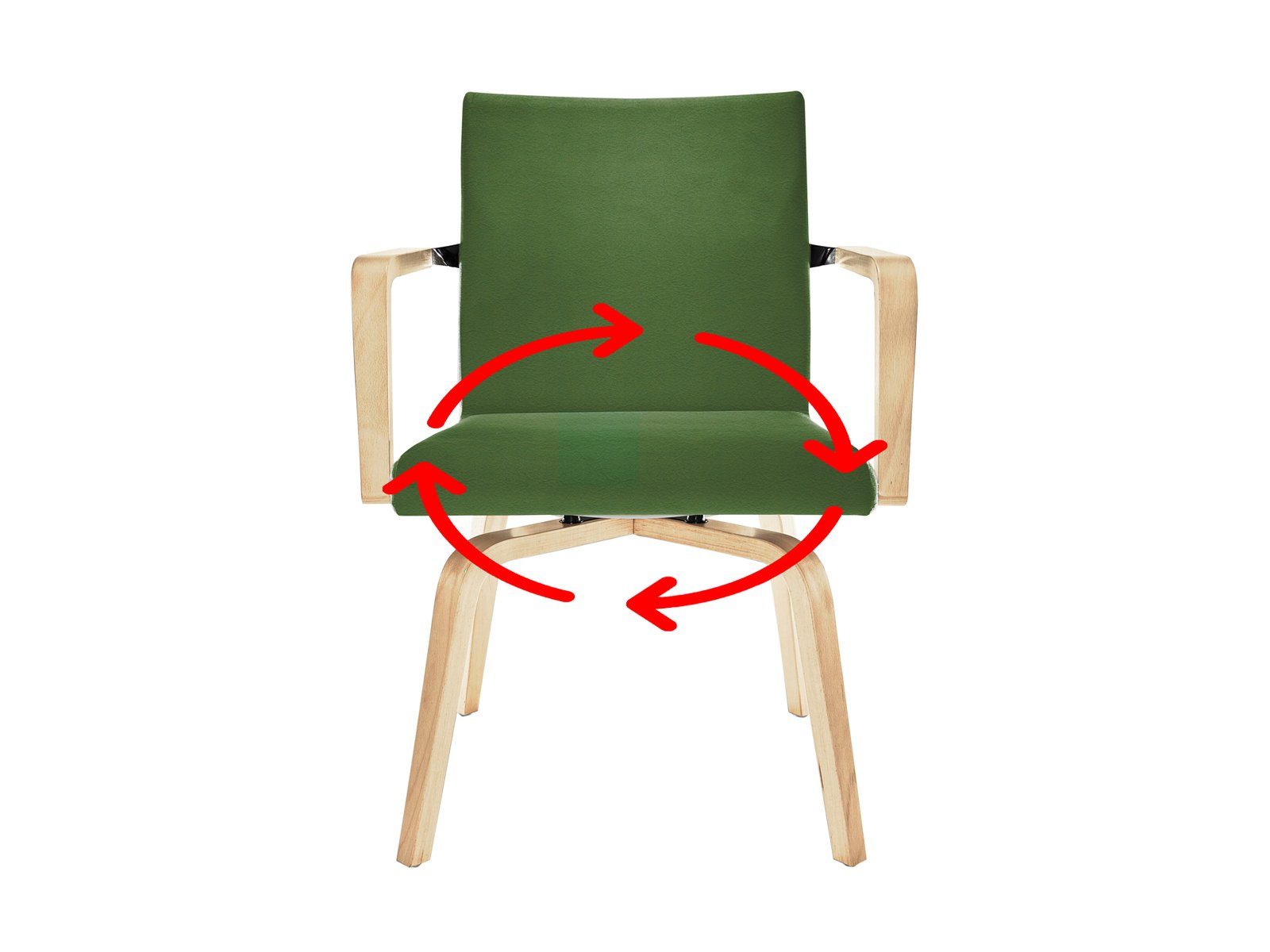 Mauser Sitzkultur Armlehnstuhl, Pflegestuhl Senioren-stuhl mit Armlehnen Drehstuhl desinfizierbar Grün Olivgrün