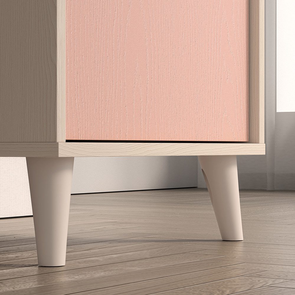 Lomadox Schreibtisch MODICA-131, beige mit rosa, Softclose-Schublade, fühlbare Struktur, 120cm Breit