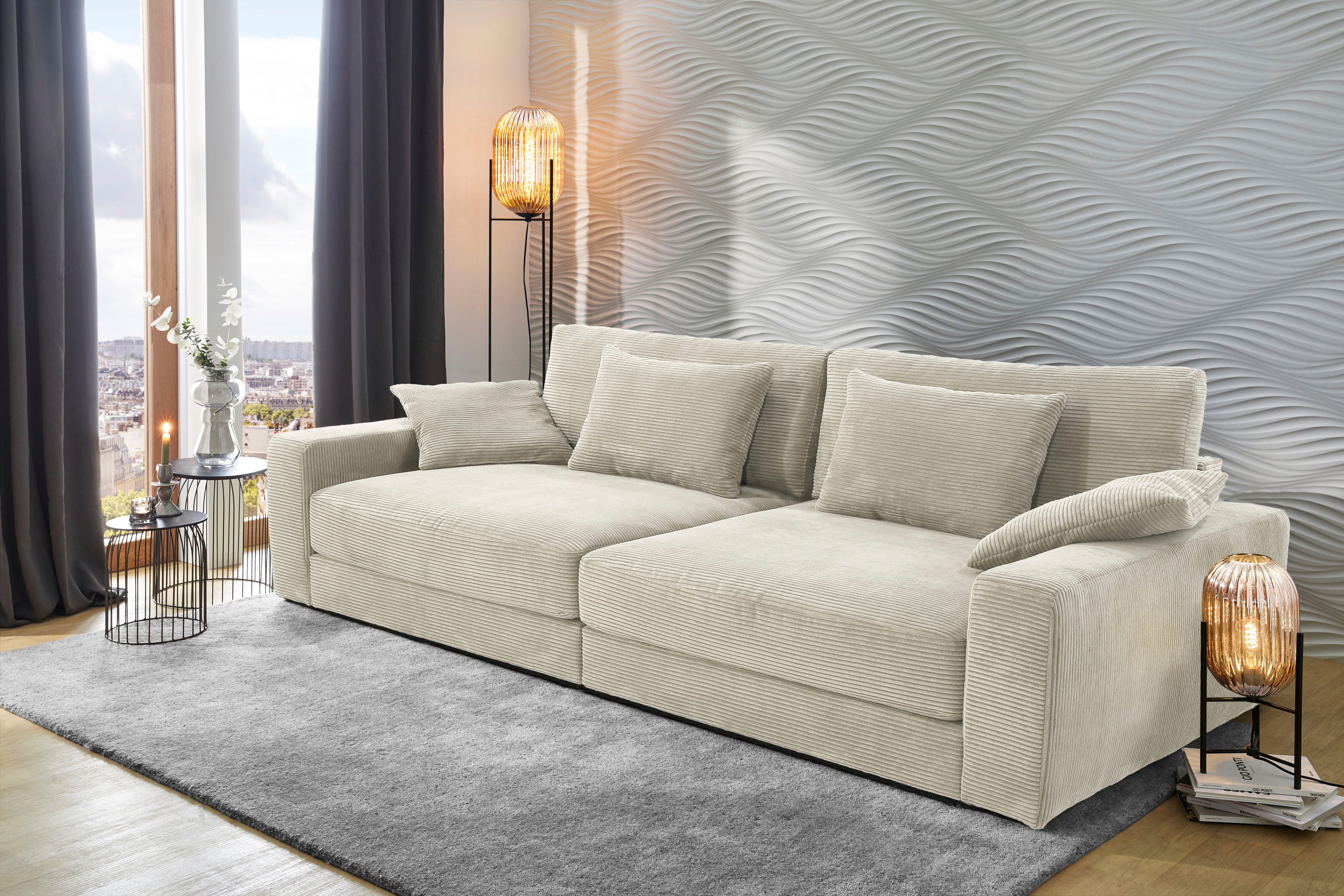 Jockenhöfer Gruppe Big-Sofa Milano XXL, B: 290 cm, mit Zierkissen, Relaxfläche 120x240 cm, Federkern