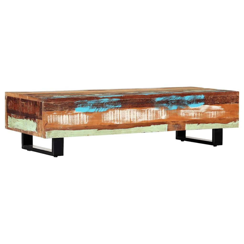 vidaXL Beistelltisch Couchtisch 120x50x30 cm Massives Altholz und Stahl