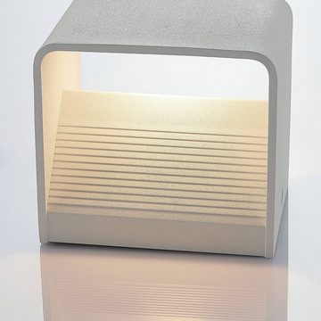 Lindby LED Wandleuchte Lonisa, LED-Leuchtmittel fest verbaut, warmweiß, Modern, Metall, weiß, 1 flammig, inkl. Leuchtmittel, Wandstrahler