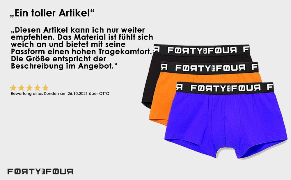 Pack) perfekte (15er Baumwolle Qualität 817b-schwarz Pack, FortyFour Boxershorts Herren 15er Männer Premium Passform Unterhosen