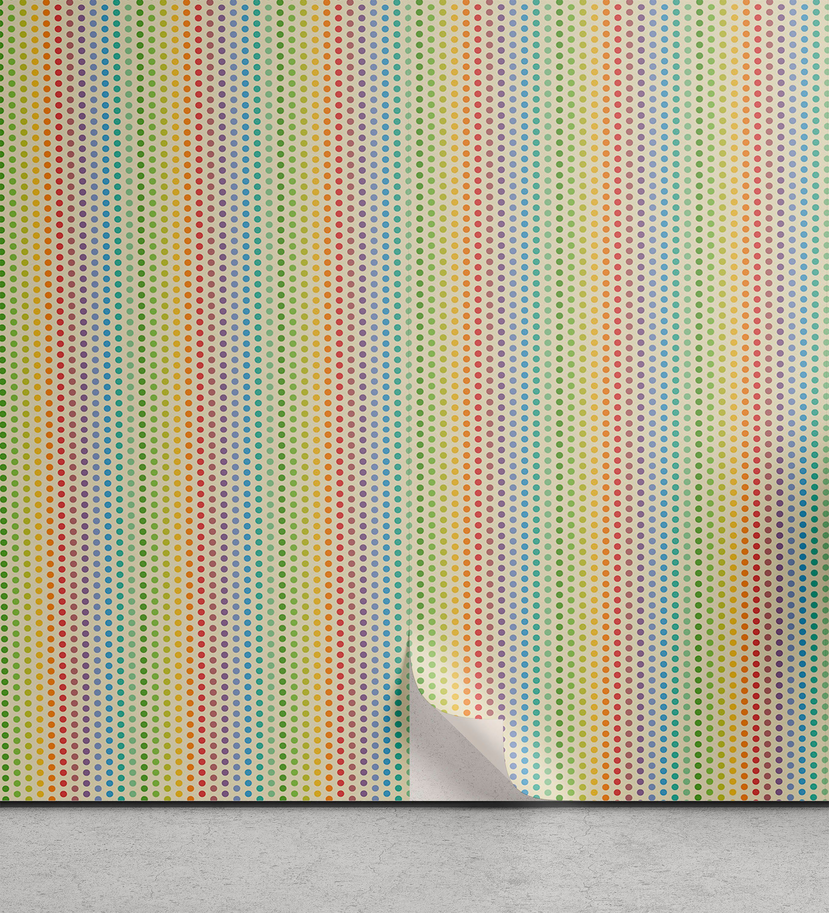 Abakuhaus Vinyltapete Wohnzimmer Regenbogen Küchenakzent, selbstklebendes Spectrum Bunte Punkte
