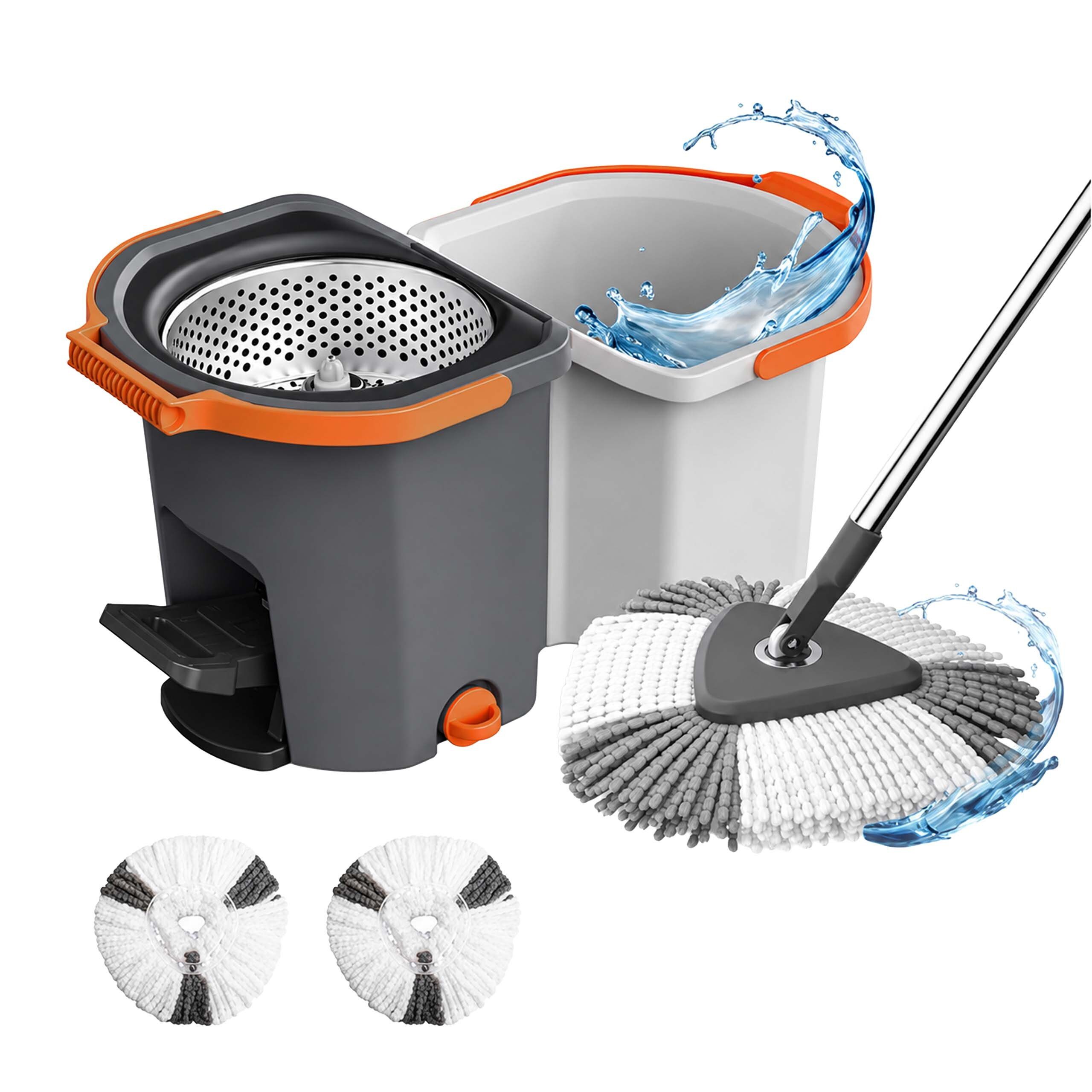 relaxdays Wischmopp-Set mit Eimer & Schleuder, (4-St)