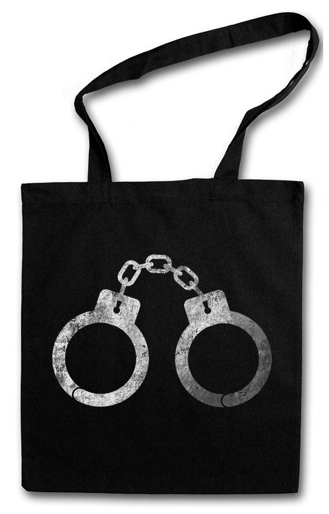 Beuteltasche Handcuffs Stofftasche Handschellen Polizei Criminal Gangster Police