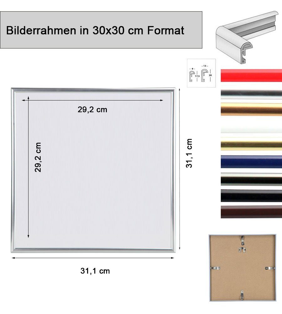 IDEAL TREND Bilderrahmen Bilderrahmen mit Klarglas quadratisch fotorahmen Kunststoff Posterrahm, für 1 Bilder (1 St) – Bild 5 von 5