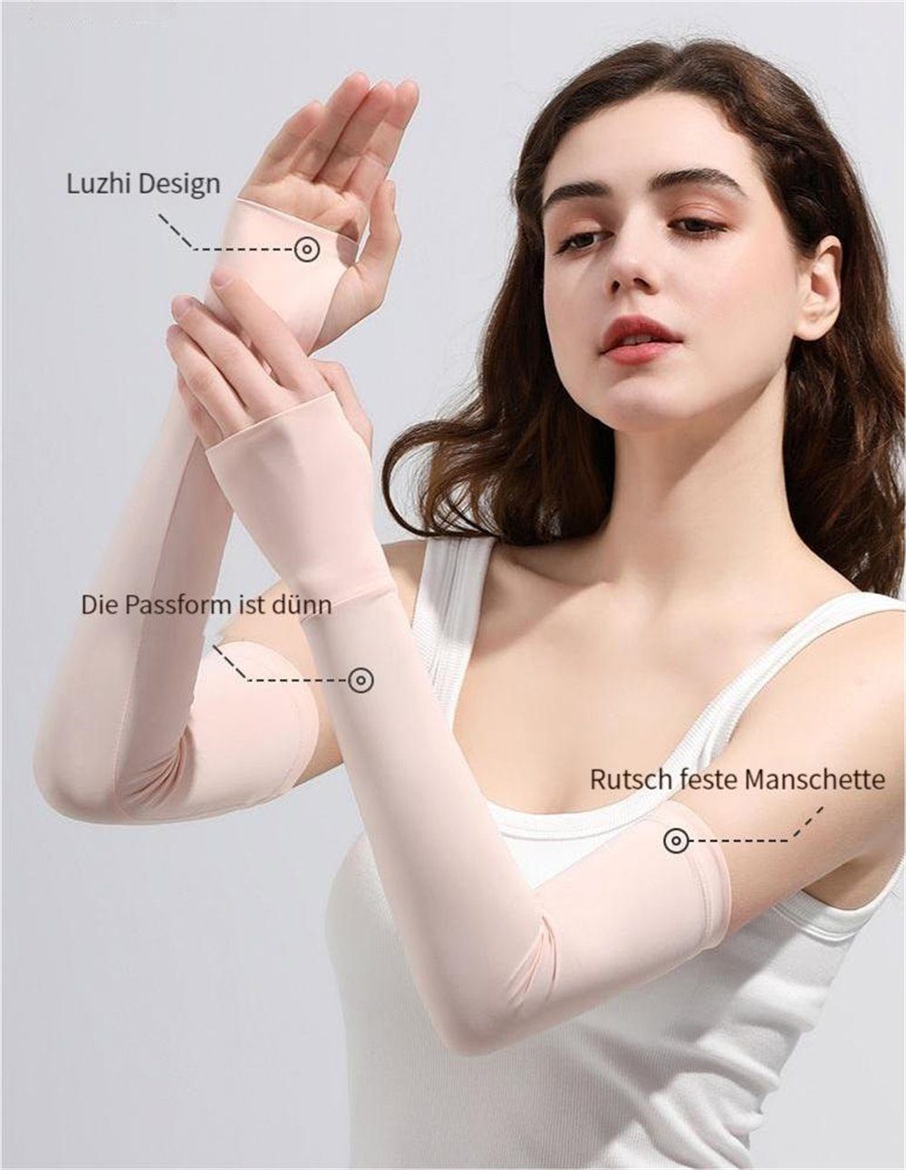 Kühlung Arm Cooling Armstulpen Rouemi Sleeves Sommer-Sonnenschutz-Kampagne, Ärmel Rosa
