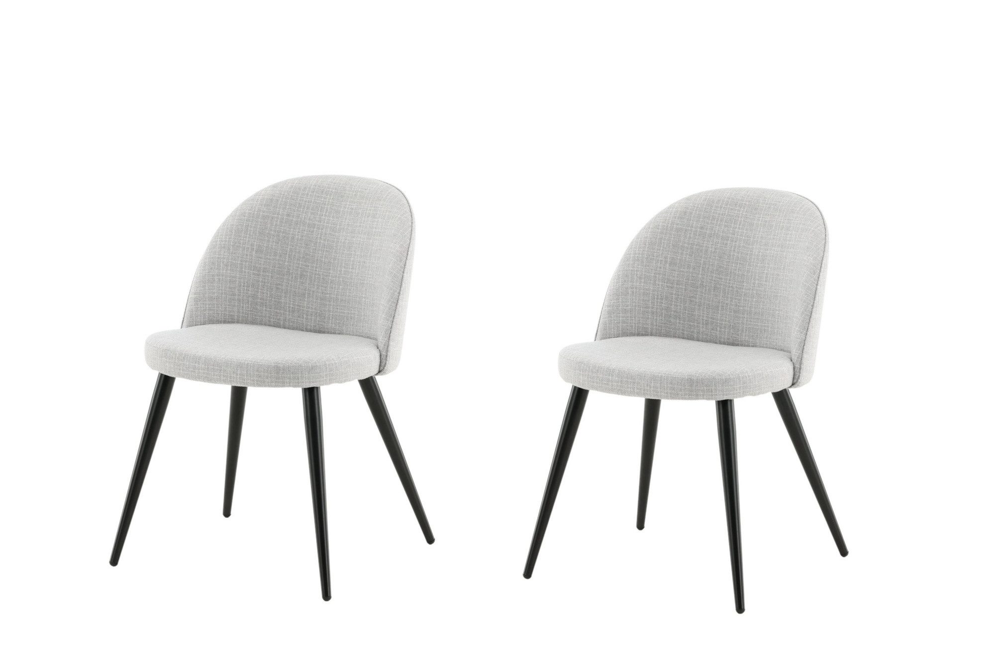 Venture Home Esszimmerstuhl Velvet, 2er-Set Esszimmerstühle in Schwarz-Stoff, 150 kg belastbar (2 St), Polsterstuhl, Stoffbezug, Metallbeine, abgerundet, vielseitig