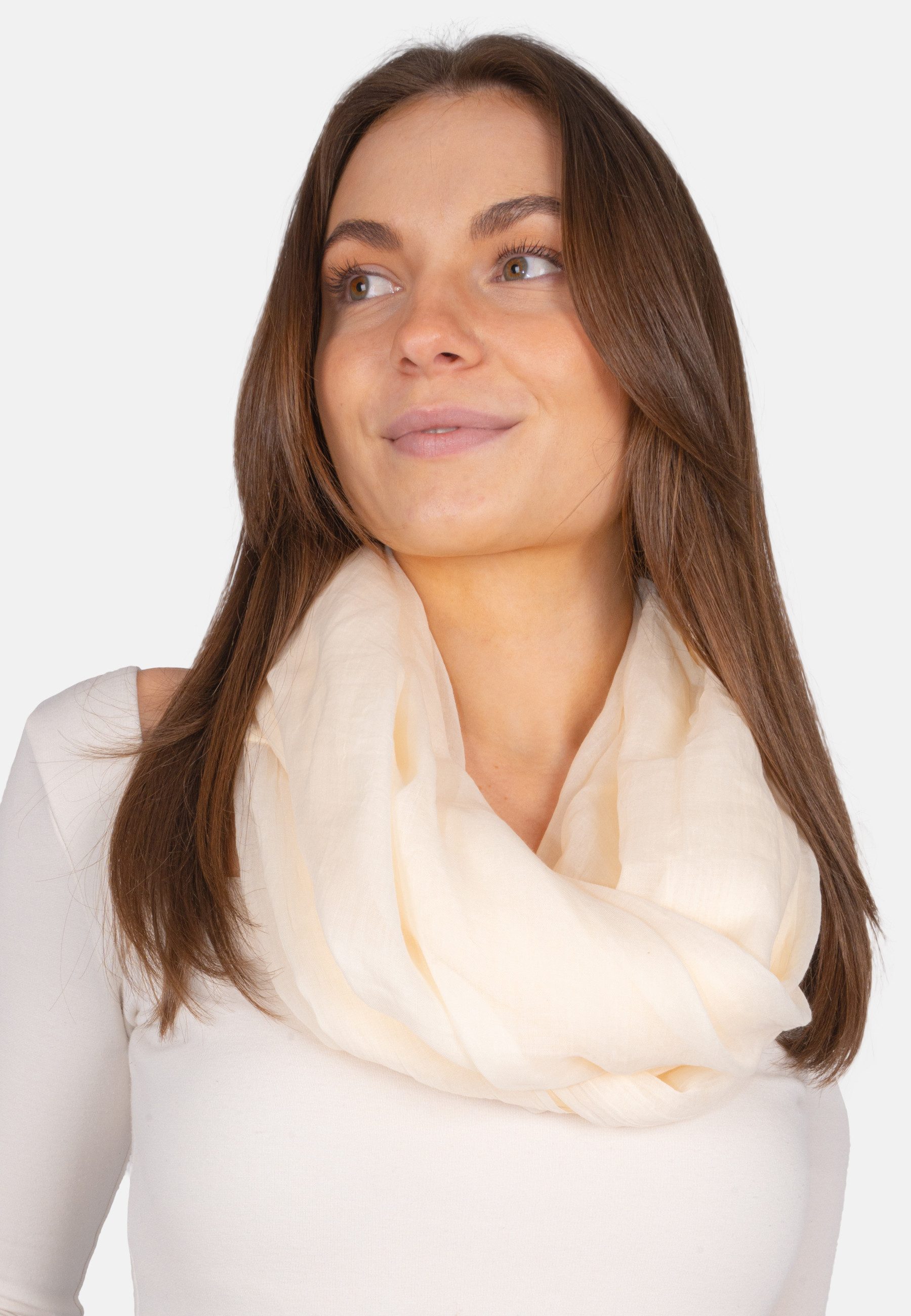 Seasons of April Loop Loop Carina Uni, Leichter & weicher Damen Loop Schal Schlauchschal in uni Farben