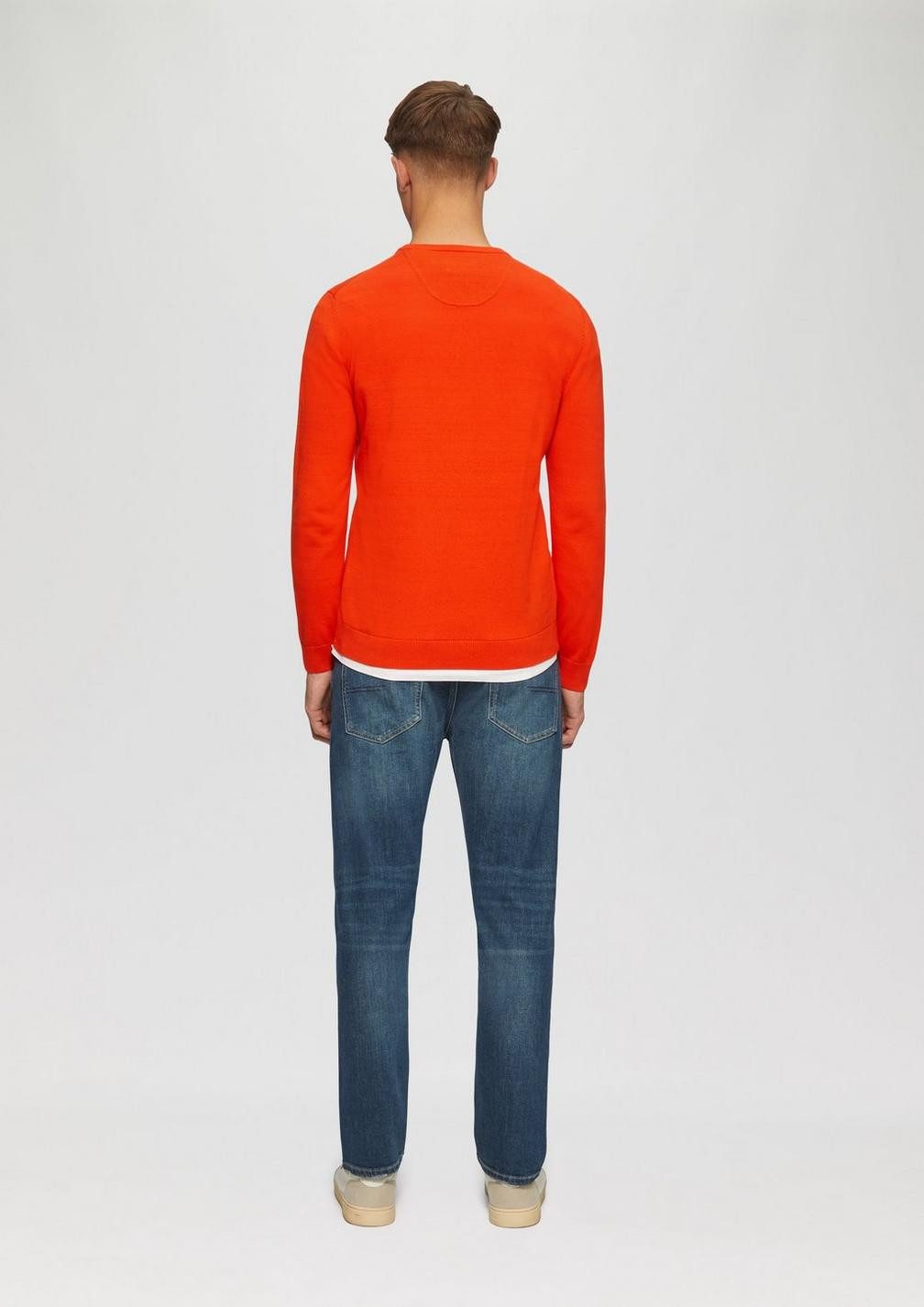 s.Oliver Rundhalspullover Casual (1-tlg) Rundhals. langarm, Logo-Stickerei