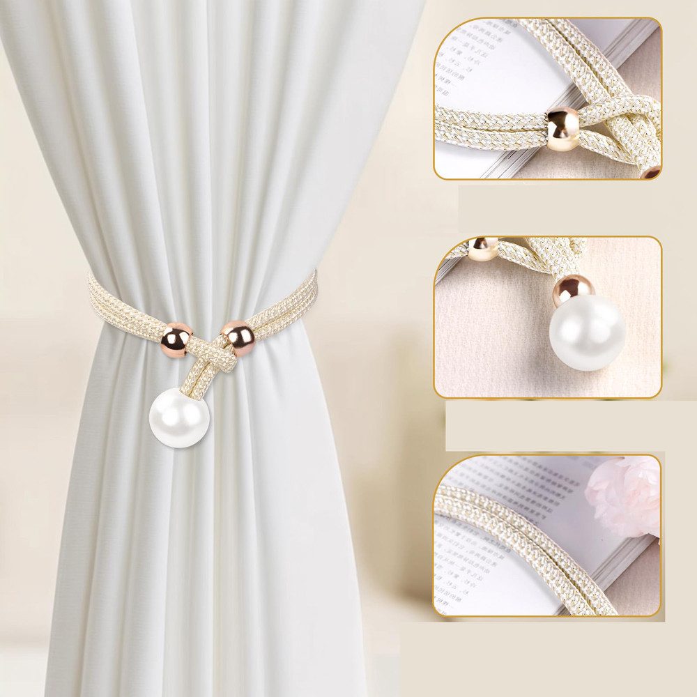 Coonoor Raffhalter Raffhalter Vorhang Raffhalte(Set, 2-tlg), Perle Seil Sch günstig online kaufen