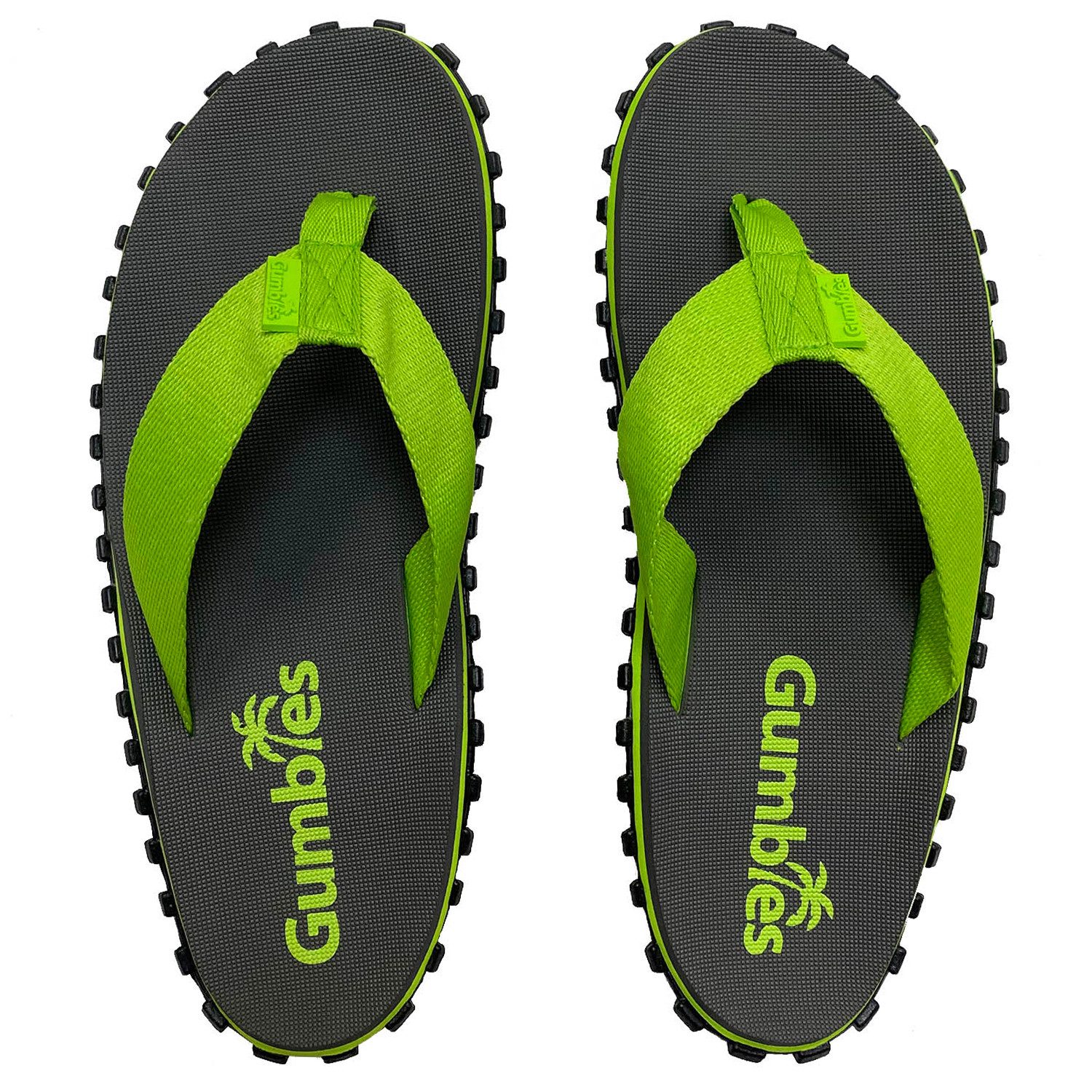 Gumbies Duckbill in Grey-Lime T-Strap-Zehentrenner Hergestellt aus recycelten Materialien