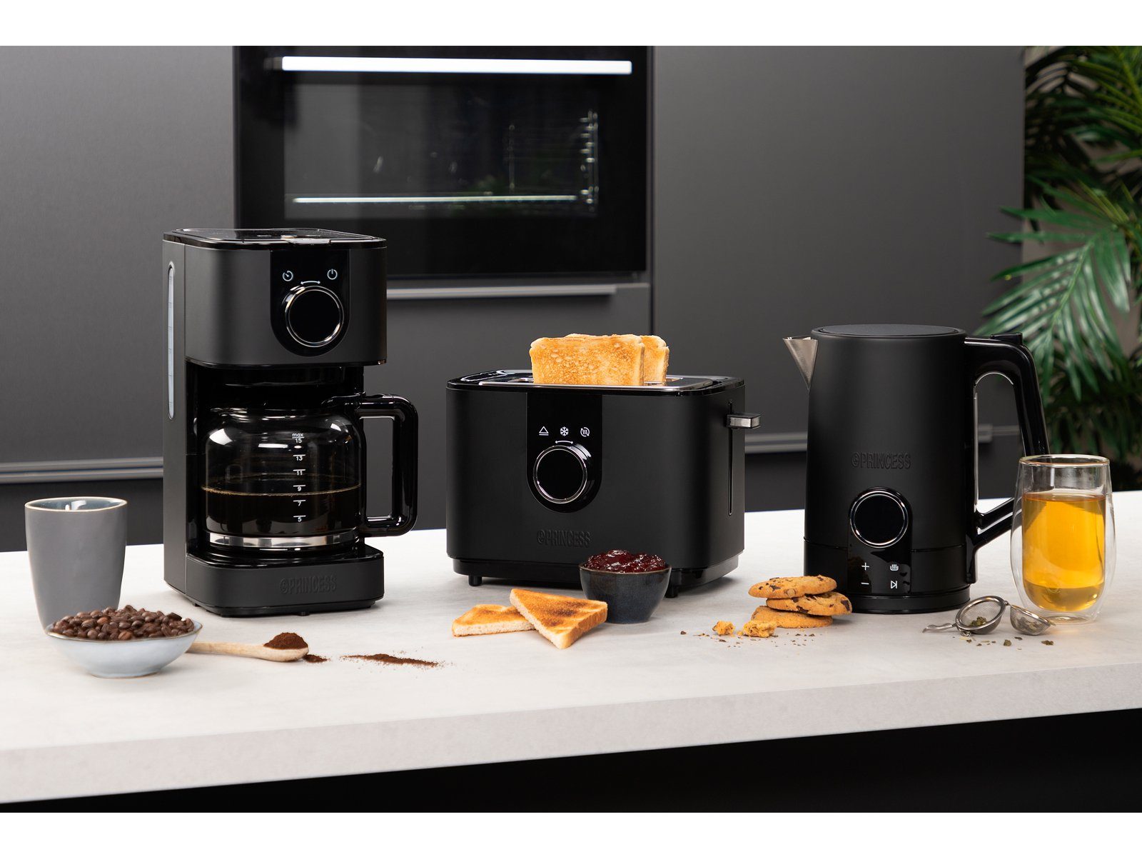 PRINCESS Filterkaffeemaschine, als Frühstücks-Set mit Wasserkocher & Toaster,  Design Edelstahl Schwarz matt online kaufen | OTTO