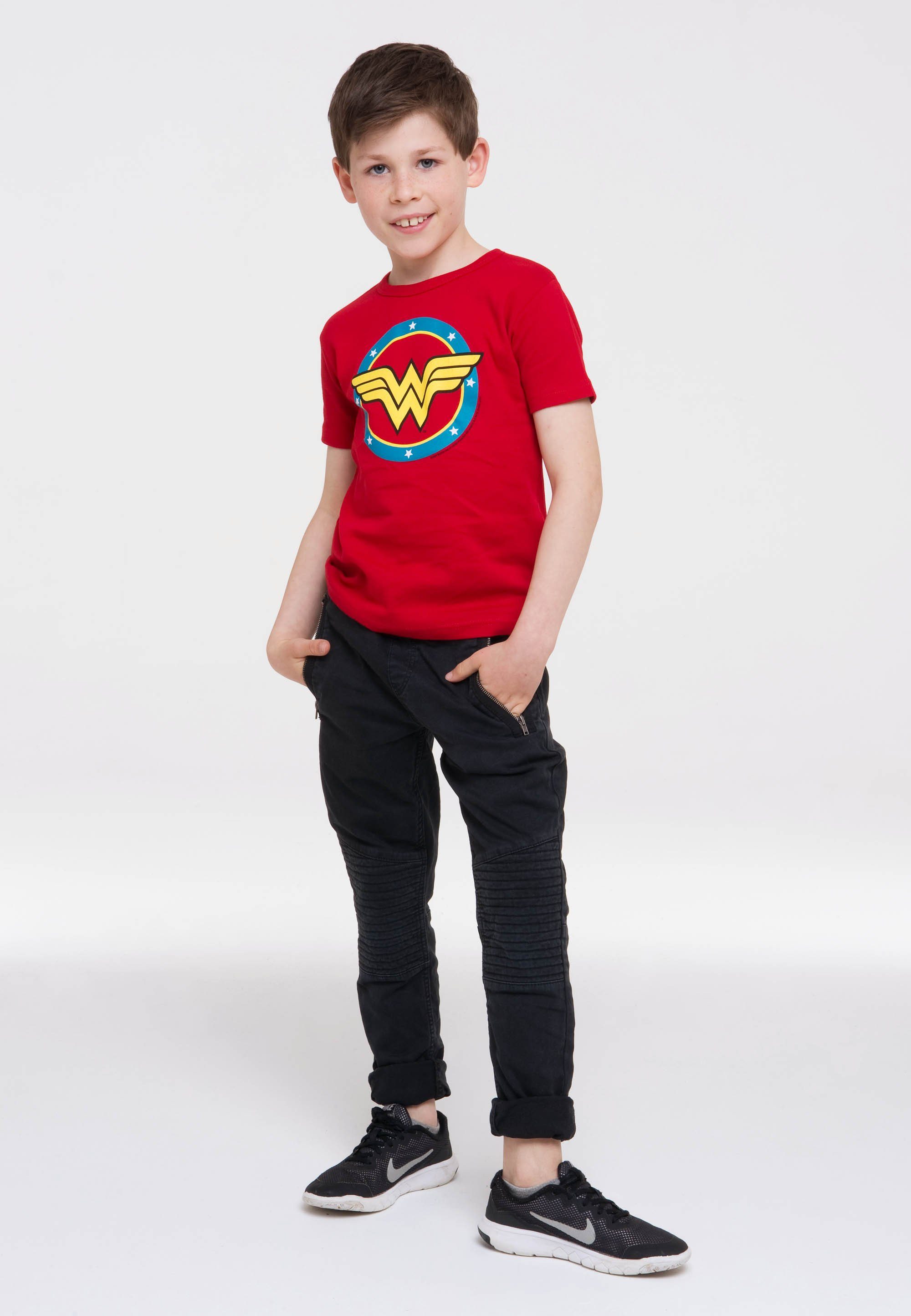 LOGOSHIRT T-Shirt DC - Wonder Woman Logo Circle mit Wonder Woman-Logo
